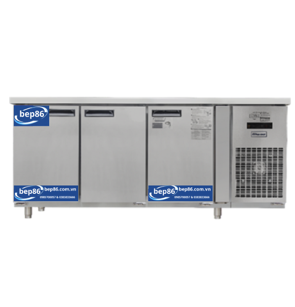 Tủ bàn mát quạt gió 3 cánh mở inox 1800x750x850