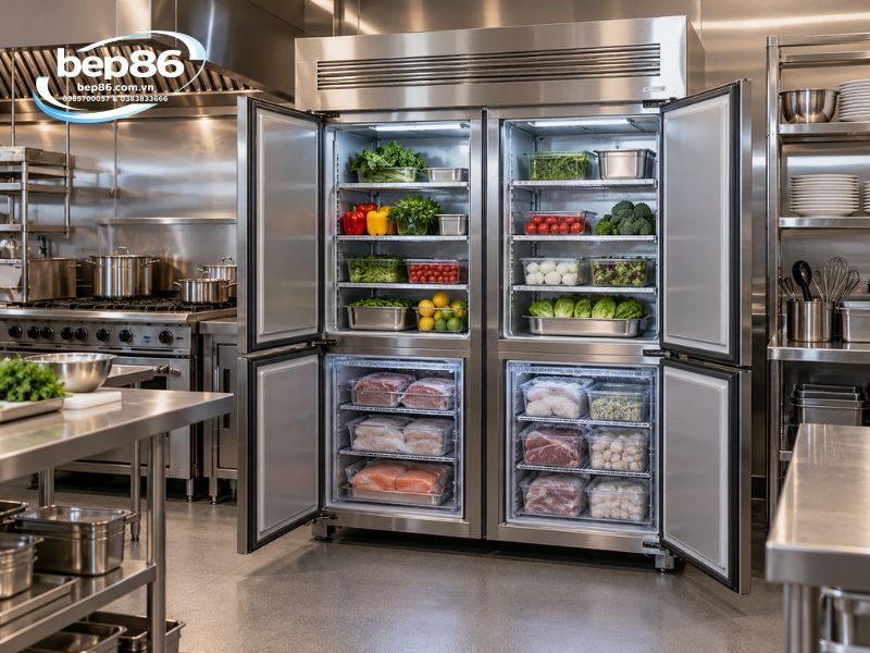 Tủ đông 4 cánh 2 chế độ khác gì tủ đông mát hai ngăn