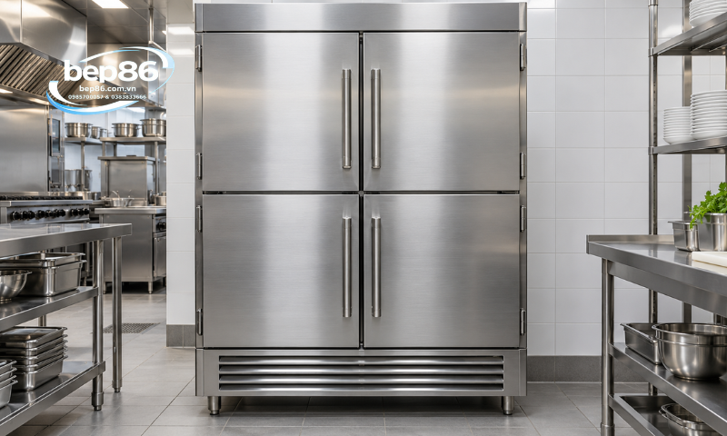 Tủ đông mát 4 cánh inox