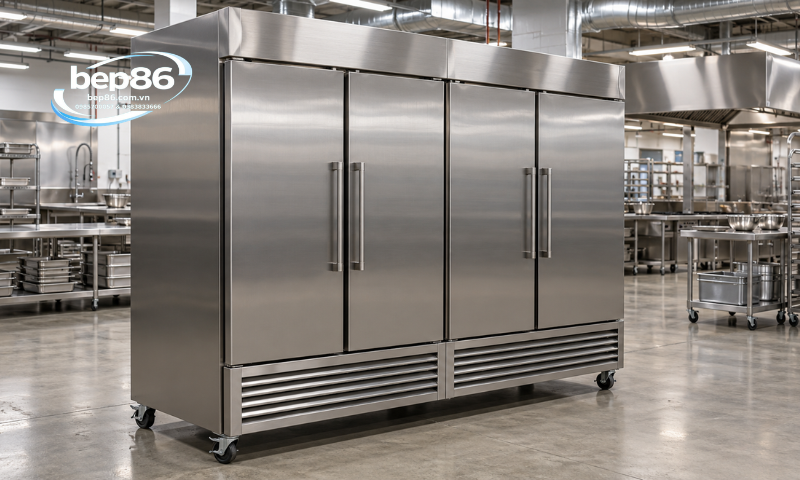 Tủ đông mát 4 cánh inox 201 hay 304