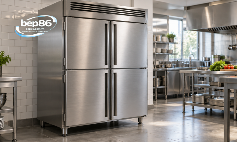 Tủ đông mát 4 cánh inox 201 hay 304