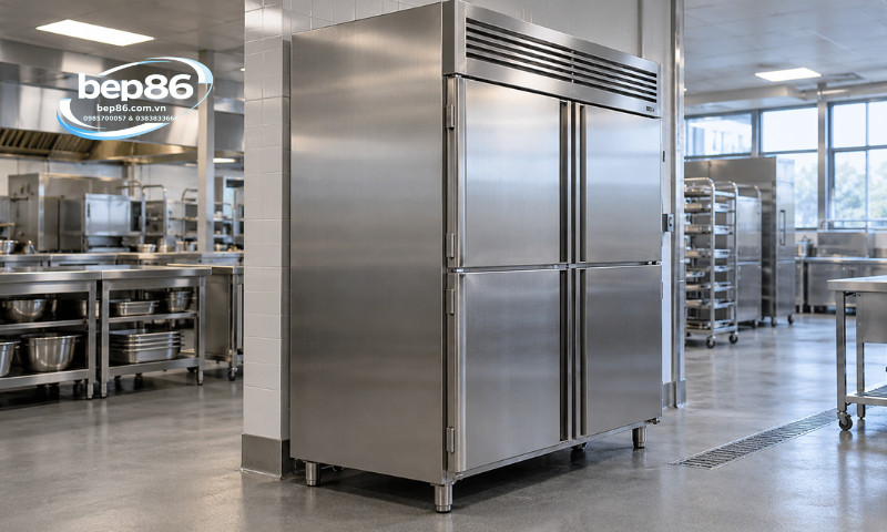 Tủ đông mát 4 cánh inox