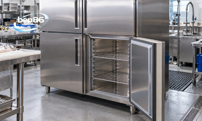 Tủ đông mát 4 cánh inox