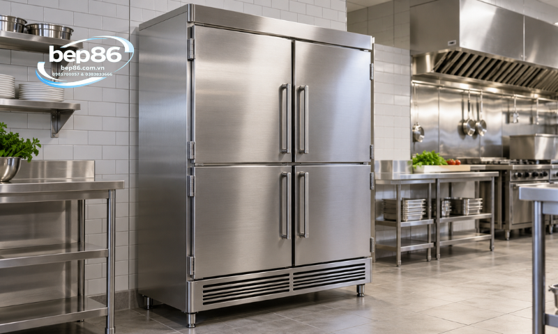 Tủ đông mát 4 cánh inox